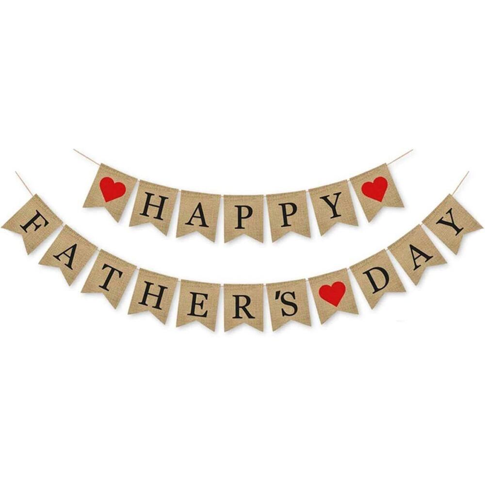 Happy Fathers Day Banner | Rustic Fathers Day Party Decoration Supplies | Father